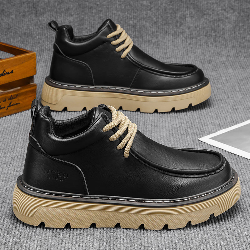 2026 Spring Men's Retro Mid-Top Casual Skate Shoes & Martin Boots